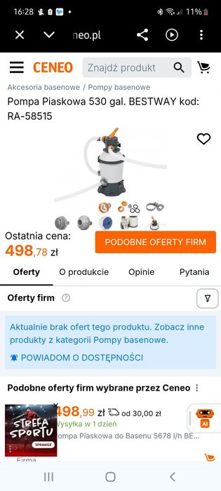 Pompa piaskową do basenu Bestway