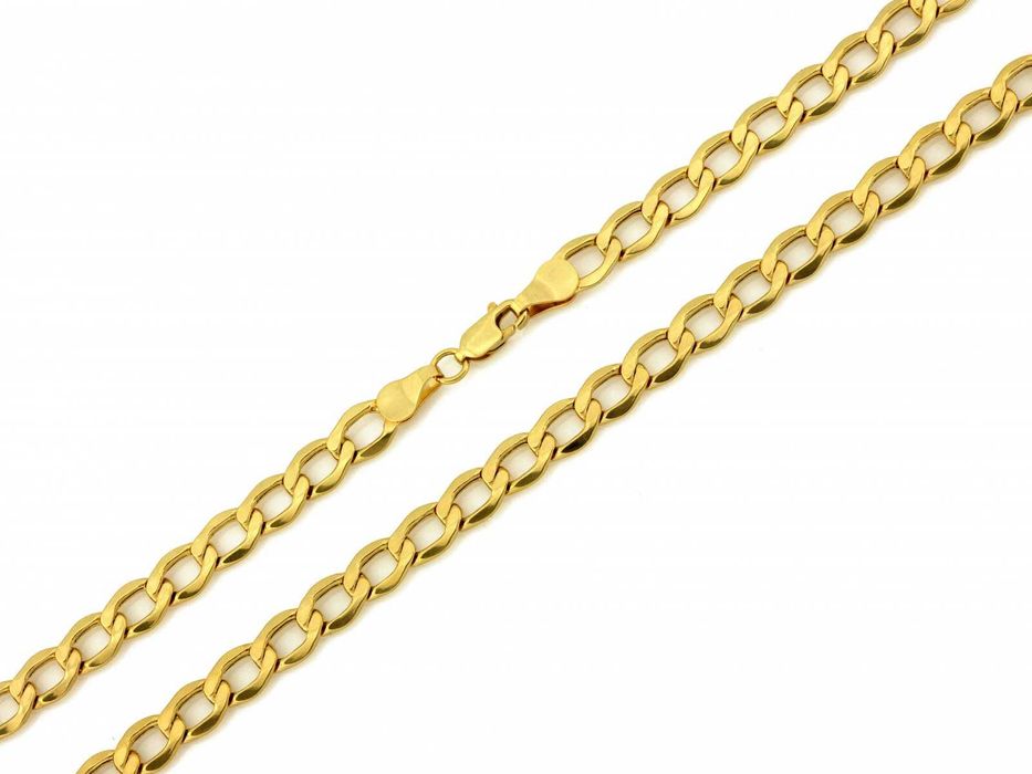 Złoty łańcuch gruby męski splot pancerka 6.5mm