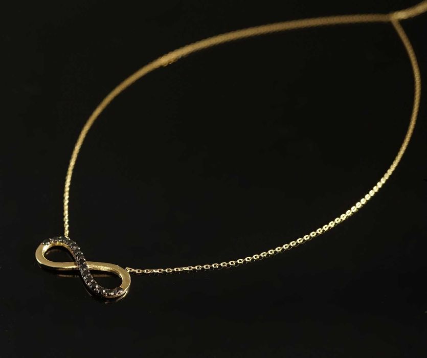 Złoto 585 - złoty łańcuszek Celebrytka znak nieskończoności