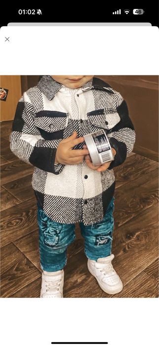 Дитяча тепла сорочка в клітинку