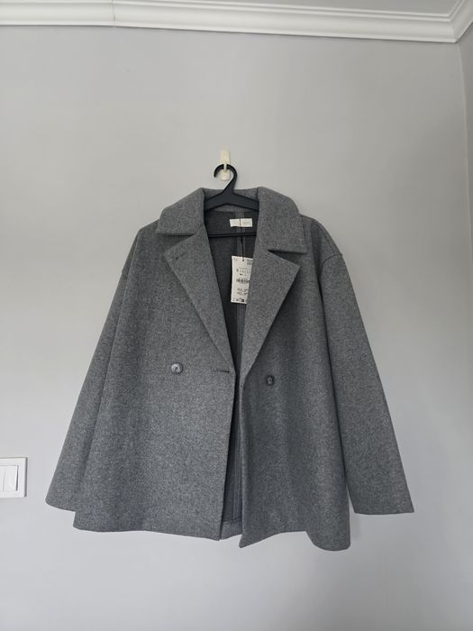 Szary Płaszcz Zara