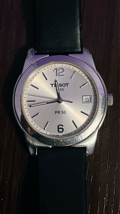Zegarek męski Tissot PR 50 srebrny, szkło szafir