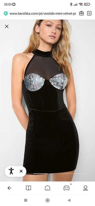 Vestido Veludo Justo