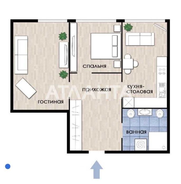 Стильна 2-кімнатна квартира біля моря, Французький бульвар