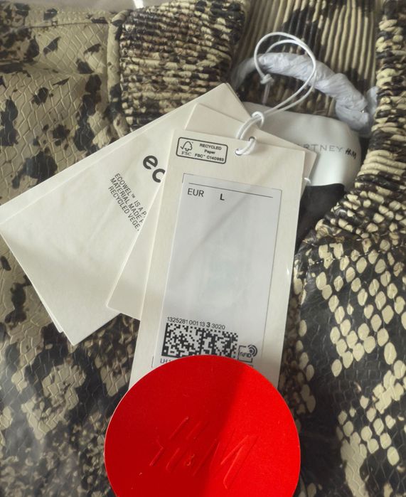Stella McCartney H&M kurtka bomberka z nadrukiem skóry węża, rozmiar L