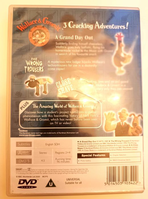 DVD Wallace and Gromit, 3 pack, English