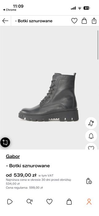 Botki sznurowane Gabor