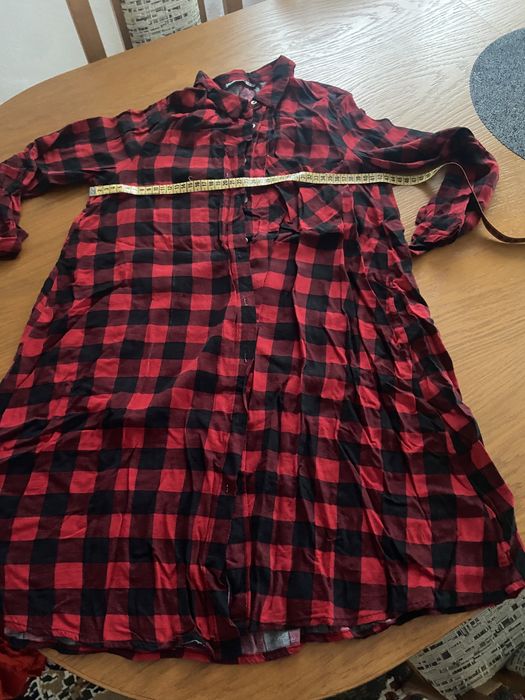 Koszula sukienka krata sradivarious roz S