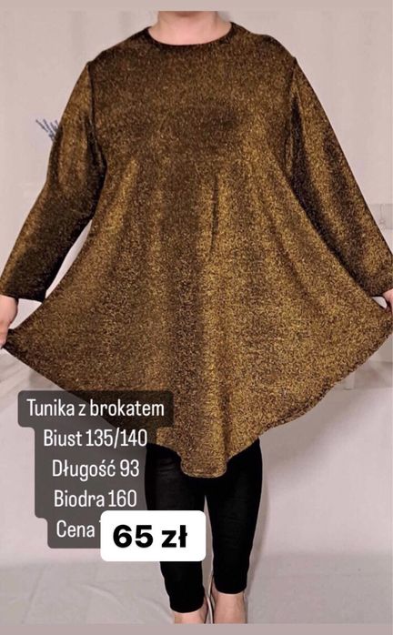 Tunika z brokatem biust 140
