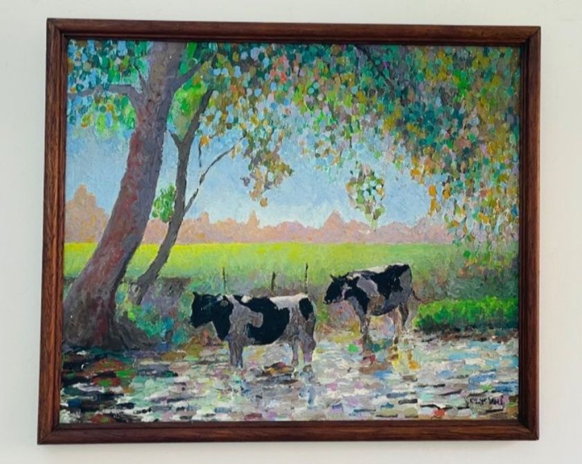 Vacas à sombra das árvores