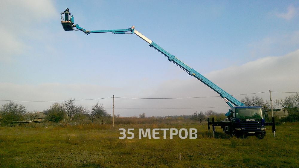 Аренда автовышки в Запорожье 22, 26, 35 метров. Услуги автовышки.