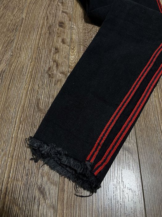 Джинси чорні скіні з лампасами