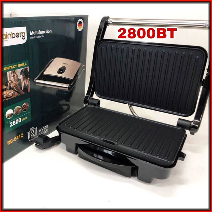 Потужний гриль 2800 Вт, притисний гріль Rainberg RB-5412