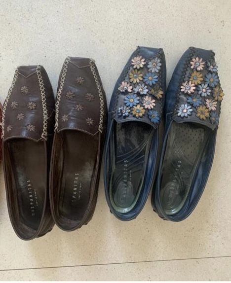 Sapatos 36 castanho e azul