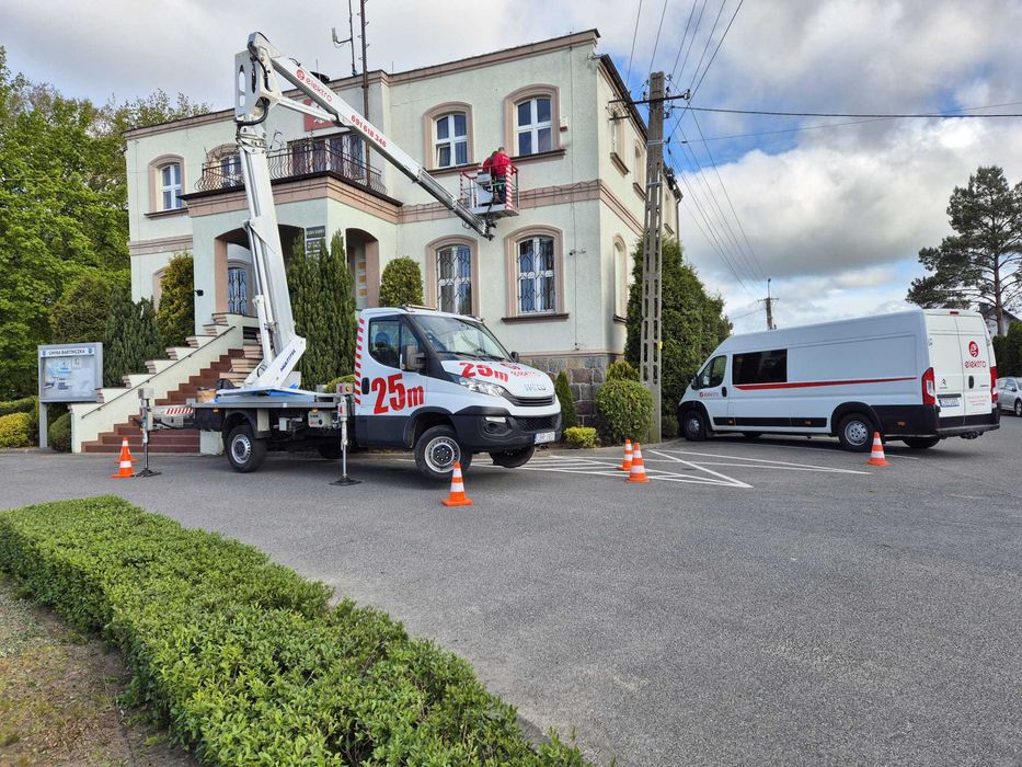 Usługi wynajem zwyżka podest podnośnik koszowy 12m 21m 23m 25m