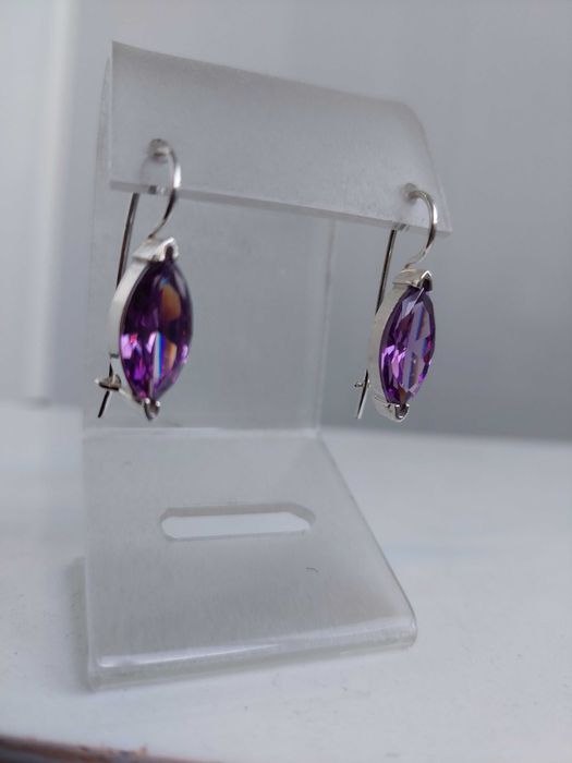 серебряные серьги с аметистами