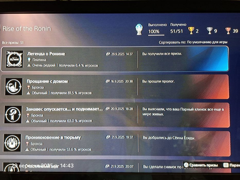 Rise of the ronin Ps5 playstation 5 платина взята за 45 часов