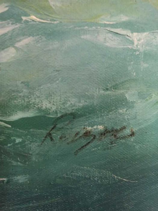 Oprawiony obraz malowany na płótnie