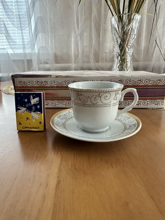 Кавовий сервіз набір чашка з блюдцем для кави еспресо