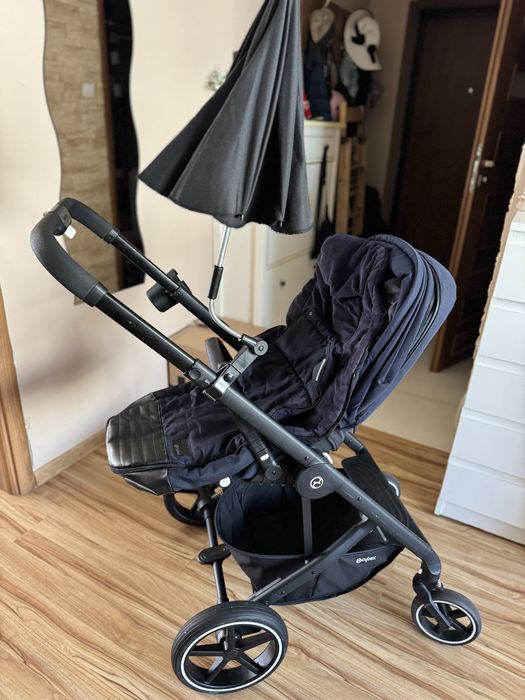 Wózek cybex balios s lux navy blue zestaw parasolka śpiworek uchwyt