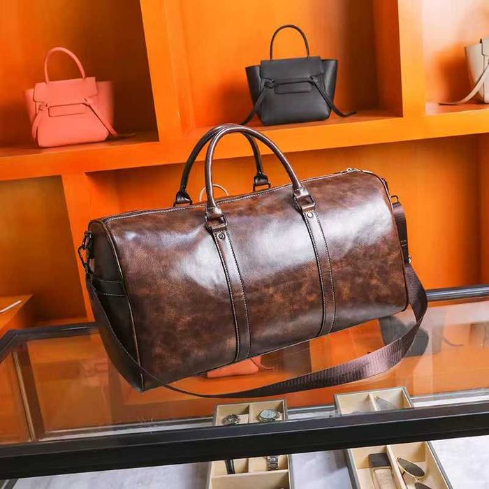 Duża XXL Elegancka Skórzana Torba Podróżna z Pasem Na Ramie