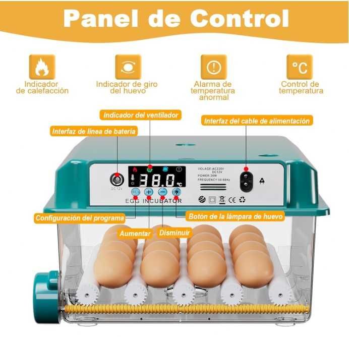 Incubadora com Giro Automático 16 Ovos