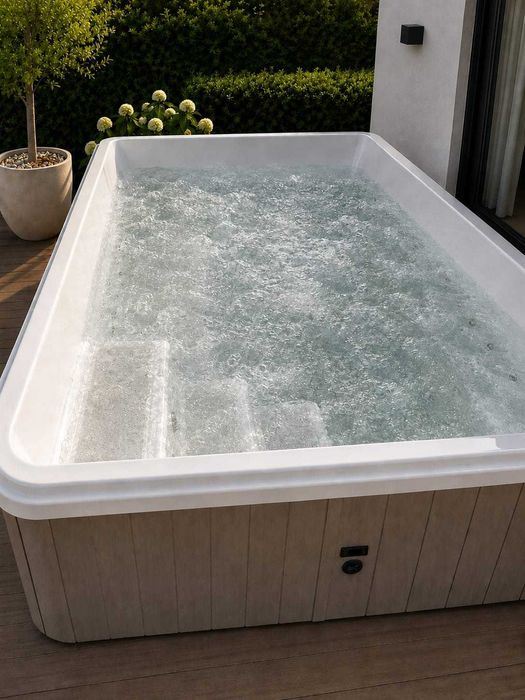 Prostokątny całoroczny basen 6-8 os masaż pokrywa LED balia jacuzzi sauna transport