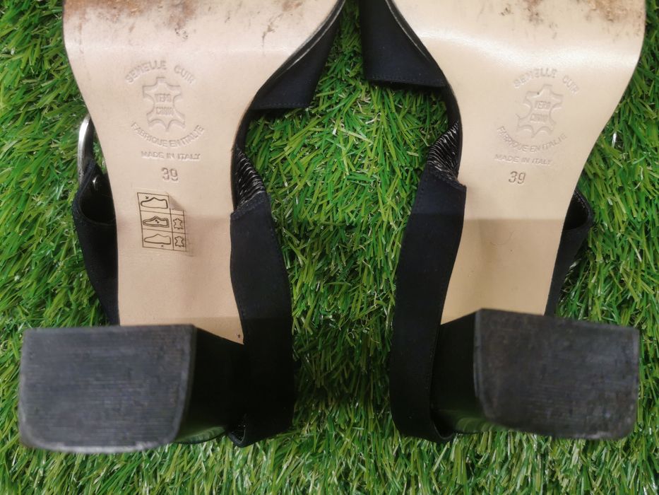 Sandały klapki na obcasie Roberto Santi roz.39 skórzane