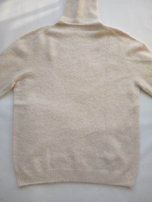 Nowy beżowy jasny kremowy damski sweter golf kaszmir cashmere M 38