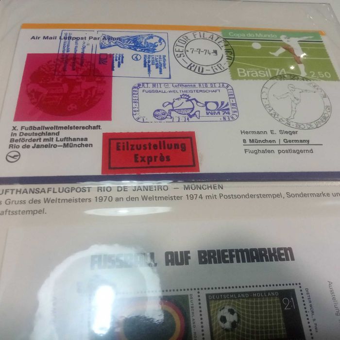 FIFA 1974 selos com FDC assinados