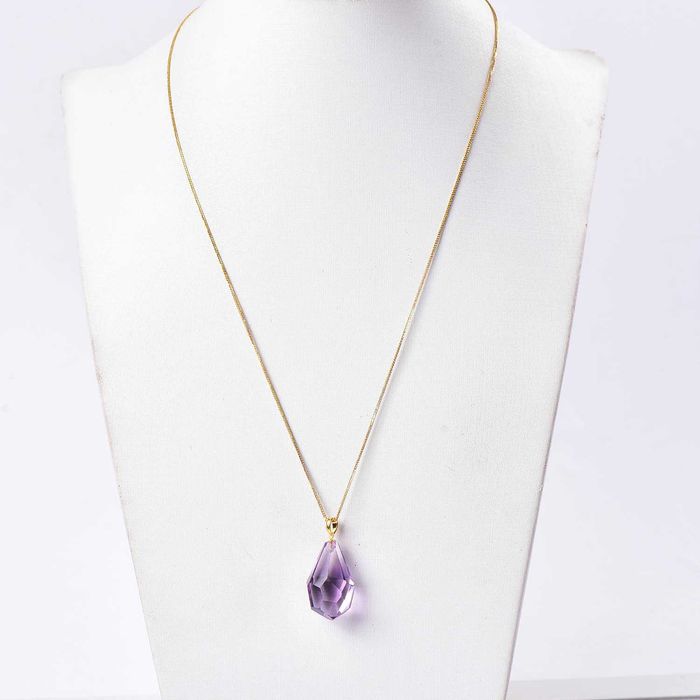 Colar com pingente - 18 K Ouro amarelo Ametista