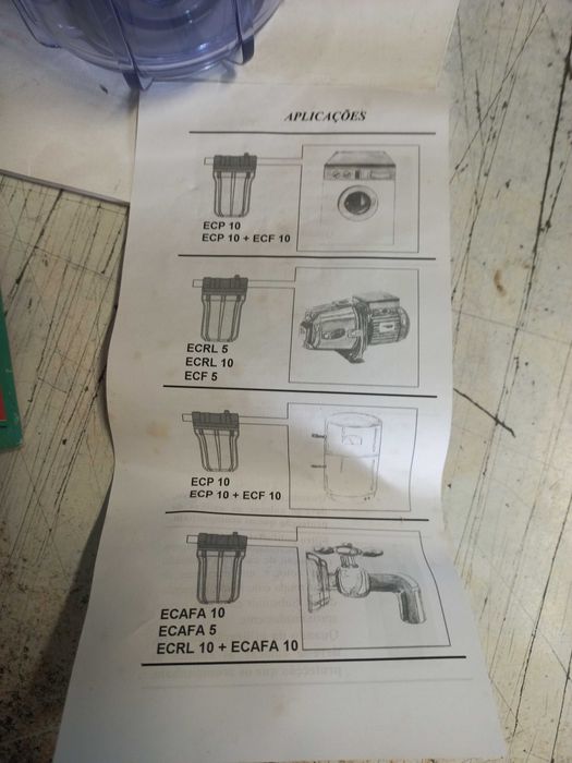 Filtro de água em vidro