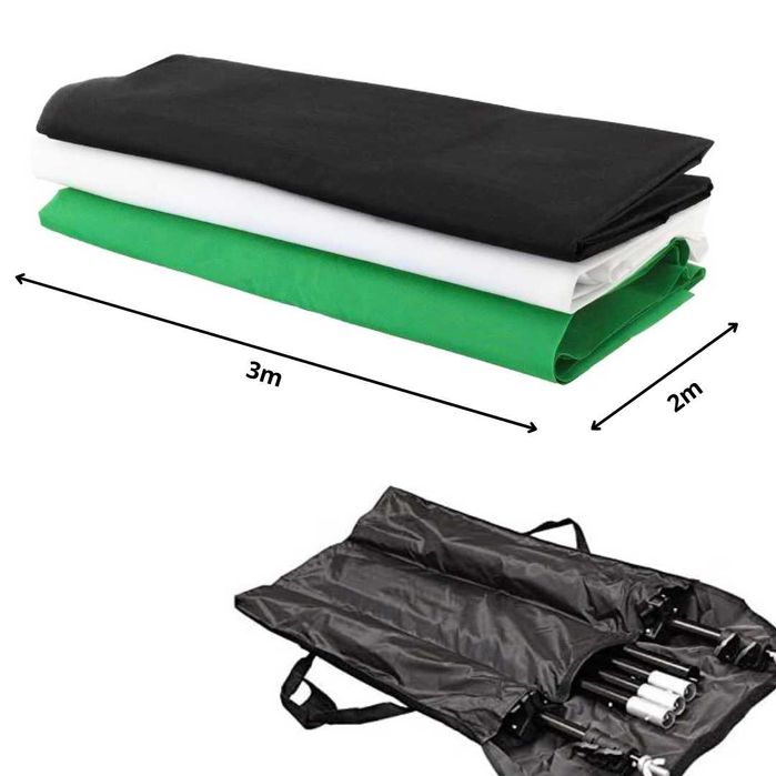 Conjunto de Fundos e Tripé para Fotografia ou Filmagem Profissional