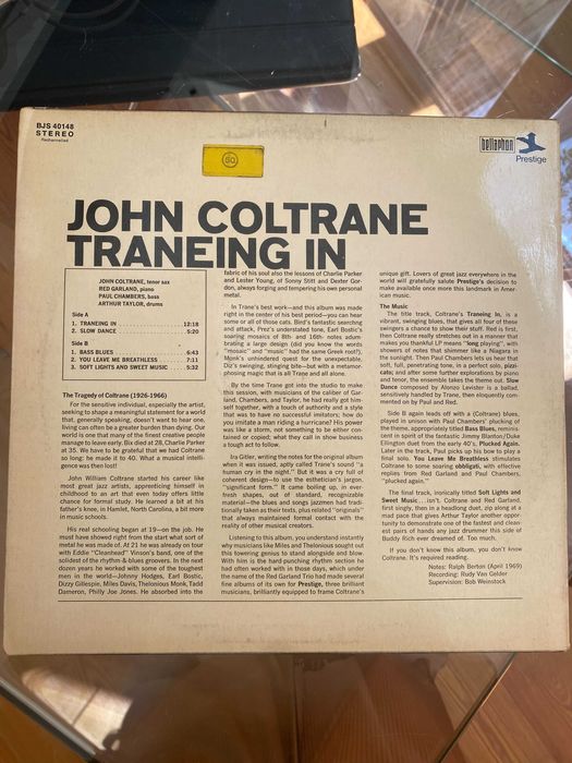 Discos de vinil -  John Coltrane - “Traneing In