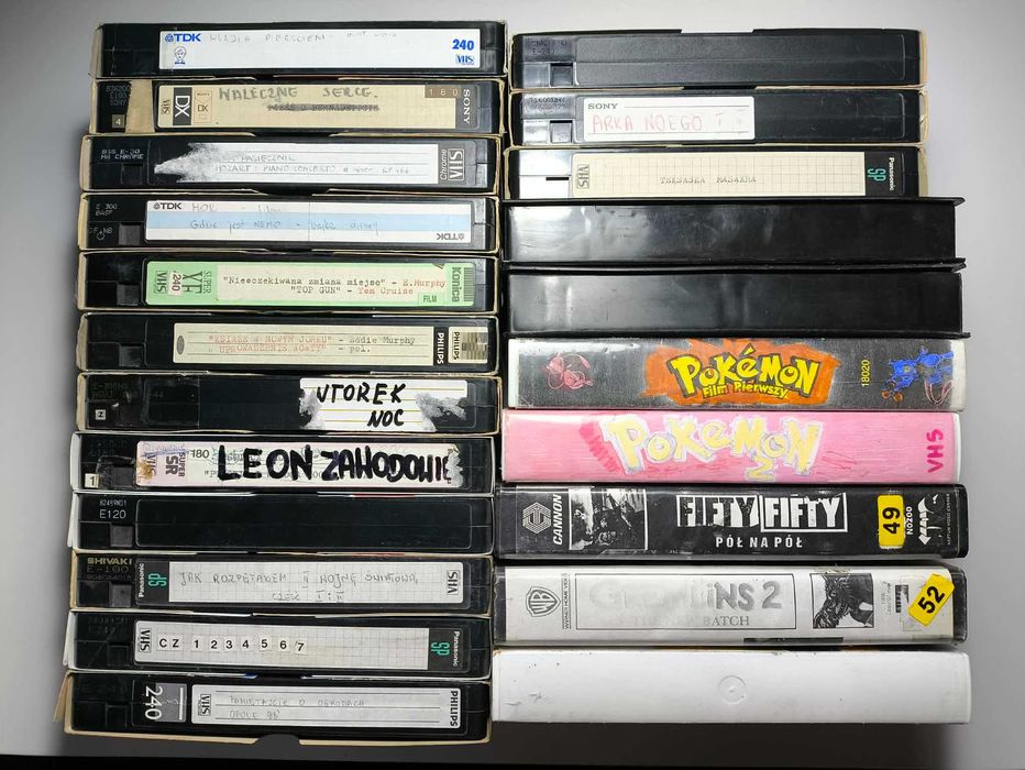 22 sztuk VHS Czyste Różne nagrane Komplet