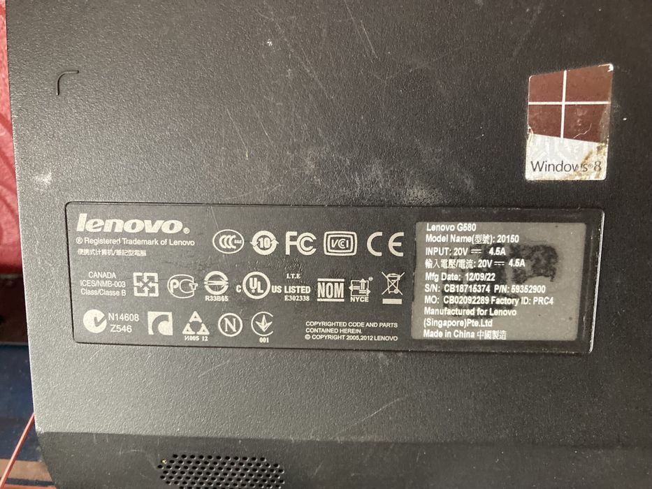 Крышка матрицы Lenovo G580 рамка матрицы крышка сервисная G580