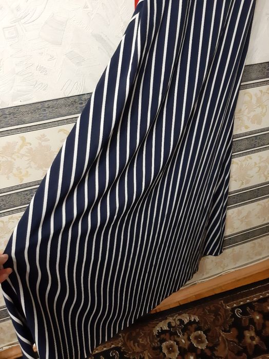 Платье синие в полоску в пол