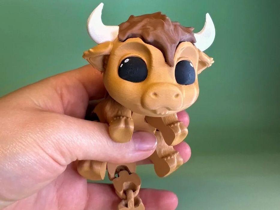 Vaca Articulada Highlander Flexi - Brinquedo Anti-Stress Adorável