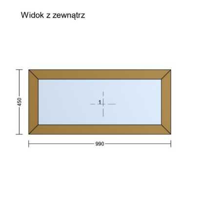 Witryna 990x450 złoty dąb, okno PCV