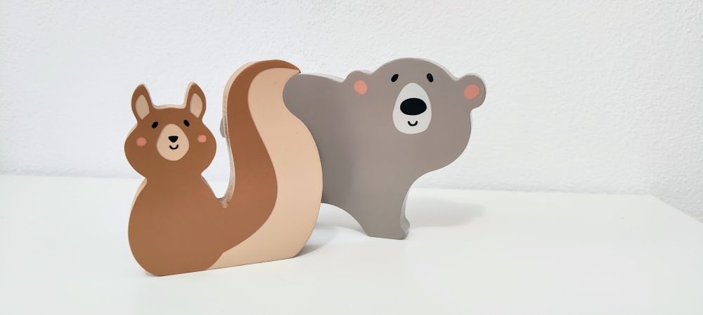 Drewniane figurki zwierząt leśnych