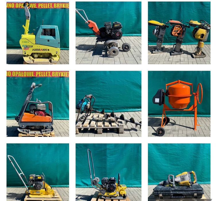 Wynajem przyczep zagęszczarka laweta rusztowanie betoniarka