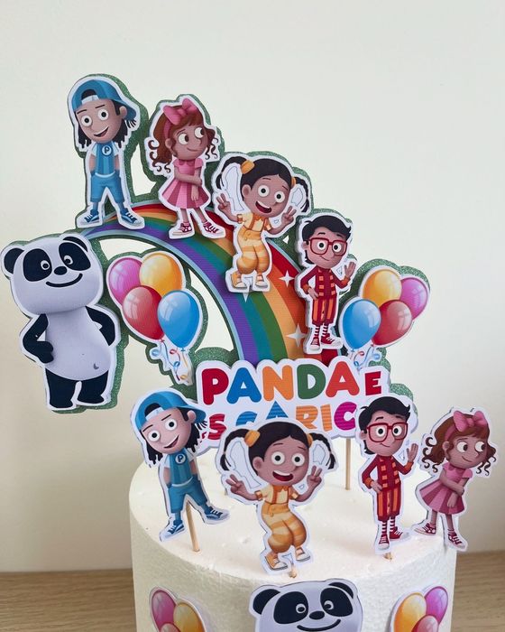 Topper Bolo Panda e os Caricas