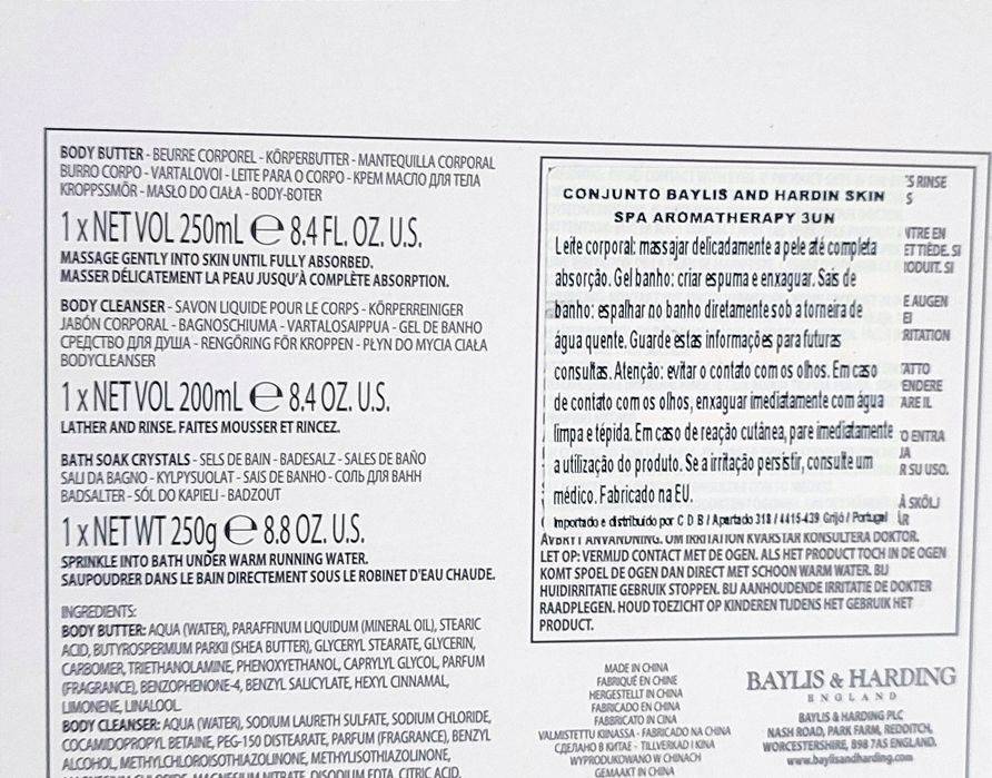 Conjunto Aromaterapia Baylis & Harding - Novo