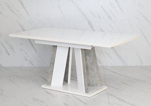 DOHA nowoczesny stół rozkładany do salonu jadalni 120x80 biały poł bet
