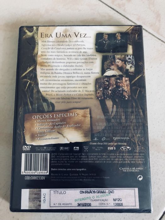 Filme DVD os irmãos grimm