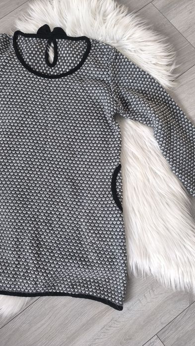 Sweter damski sweterek biało szary M 38 L 40 tunika