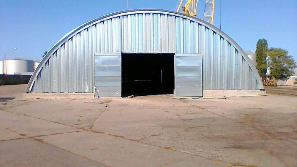 Ангари безкаркасні аркові. Зерносховища, склади, арочні перекриття