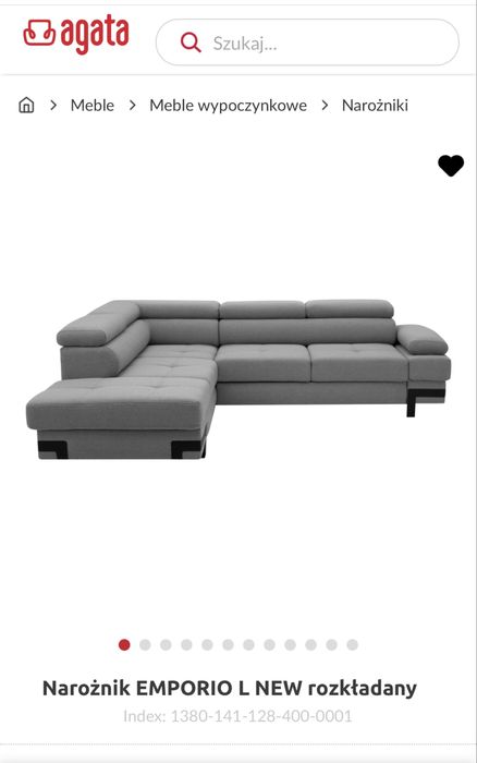 Narożnik EMPORIO L NEW rozkładany ecru jasny