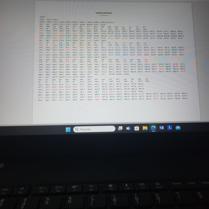 Troca de cromos europeu 2024