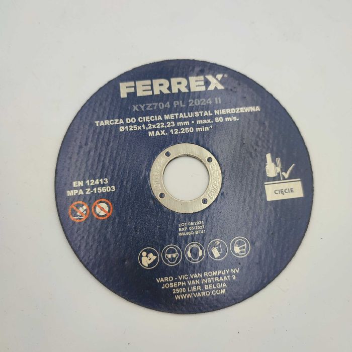 10 tarcz do cięcia metalu i stali nierdzewnej, Ferrex